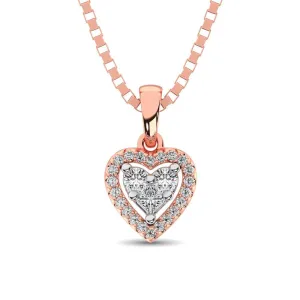 10K Rose Gold 1/6 Ct.Tw. Diamond Heart Pendant