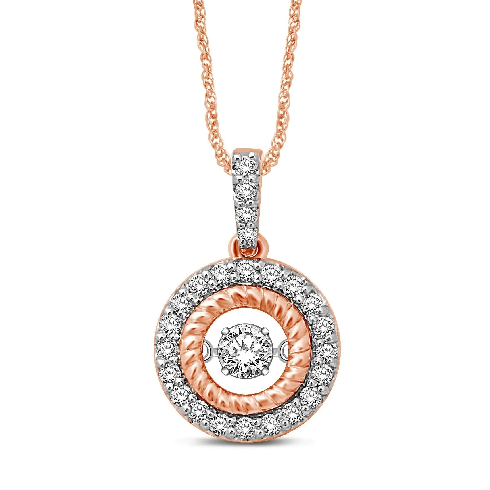 10K Rose Gold 2/5 Ctw Diamond Fashion Pendant