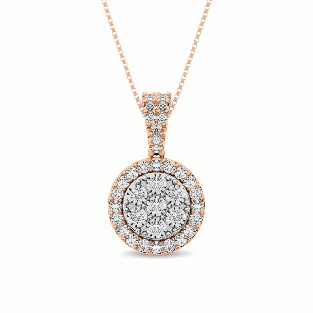 10K Two Tone 1/2 Ct.Tw. Diamond Pendant