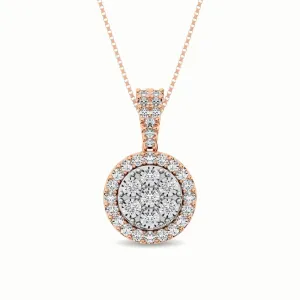 10K Two Tone 1/2 Ct.Tw. Diamond Pendant