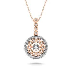 10K Two Tone 1/2 Ctw Diamond Fashion Pendant