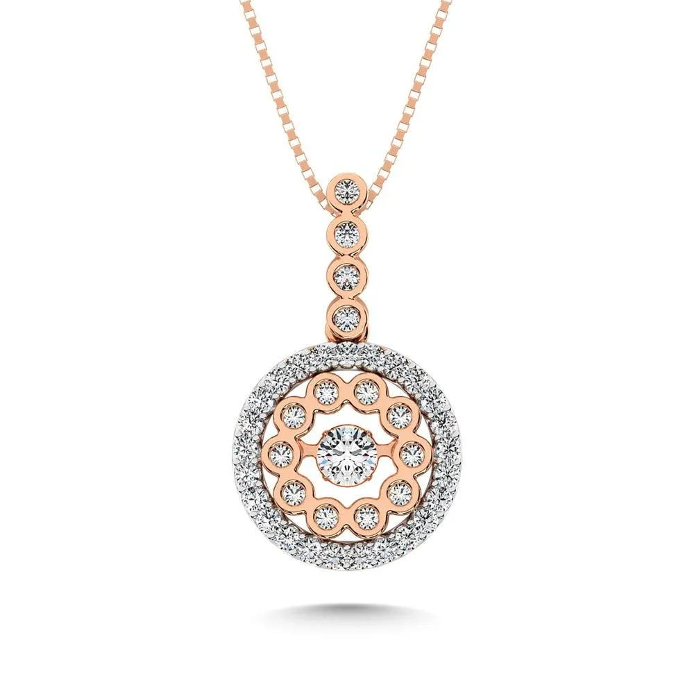 10K Two Tone 1/2 Ctw Diamond Fashion Pendant