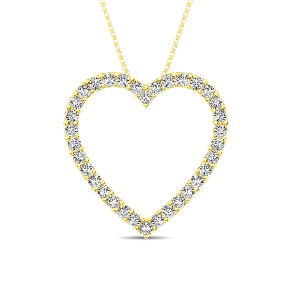 10K Yellow Gold Diamond 1/2 Ct.Tw. Heart Pendant