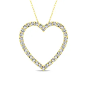 10K Yellow Gold Diamond 1/2 Ct.Tw. Heart Pendant