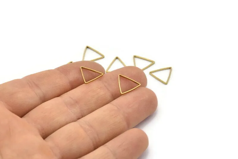 11mm Brass Triangles, 100 Raw Brass Triangles (11x11x11mm) Bs-1164