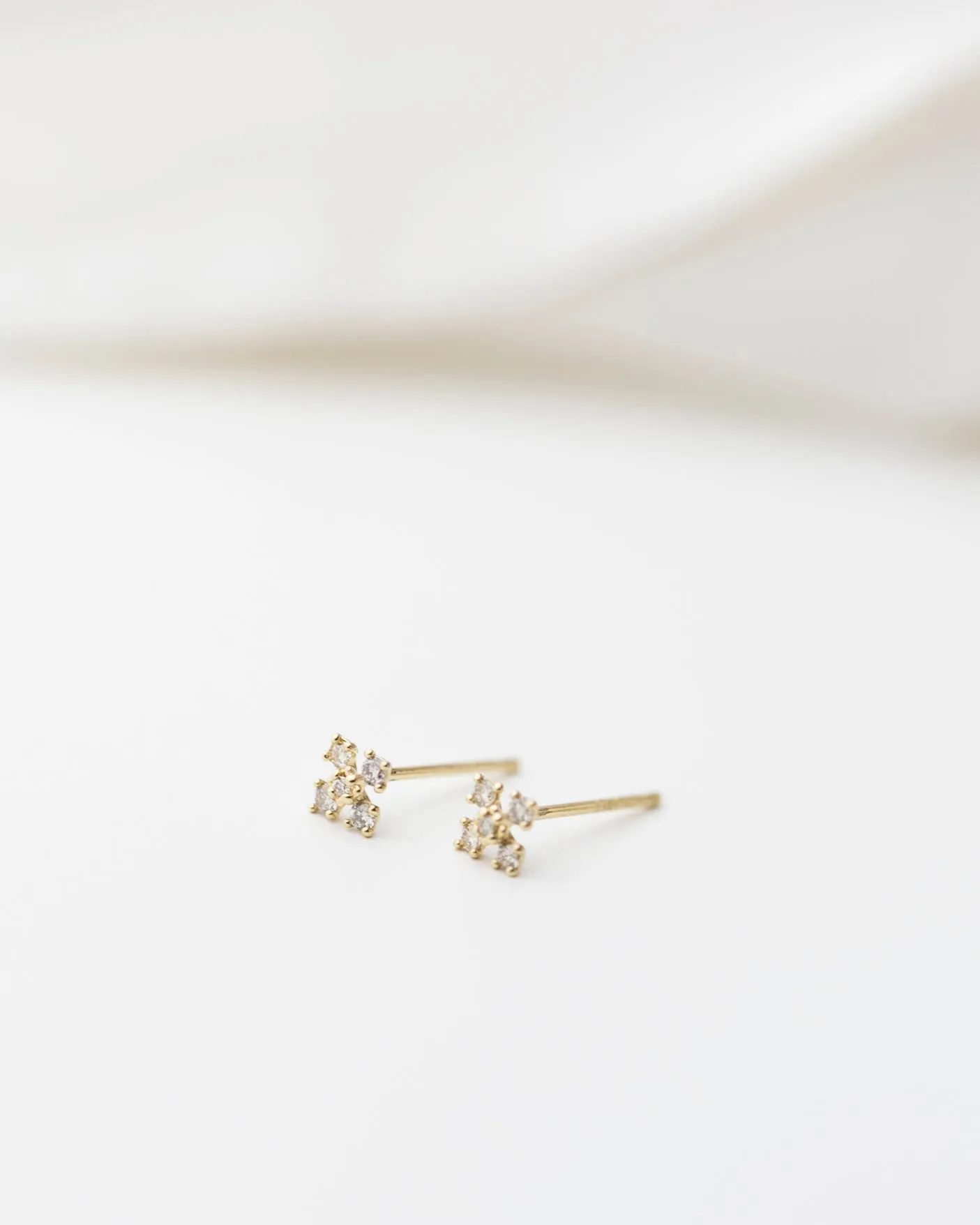 14k Diamond Cross Earrings