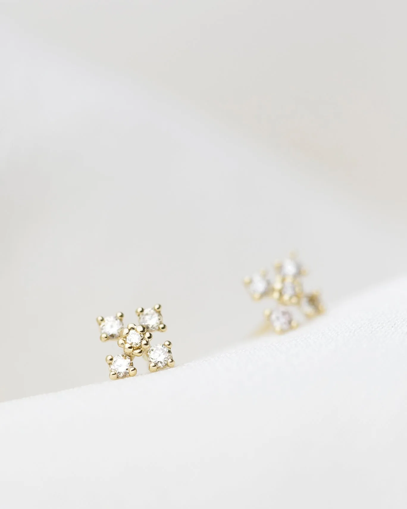 14k Diamond Cross Earrings