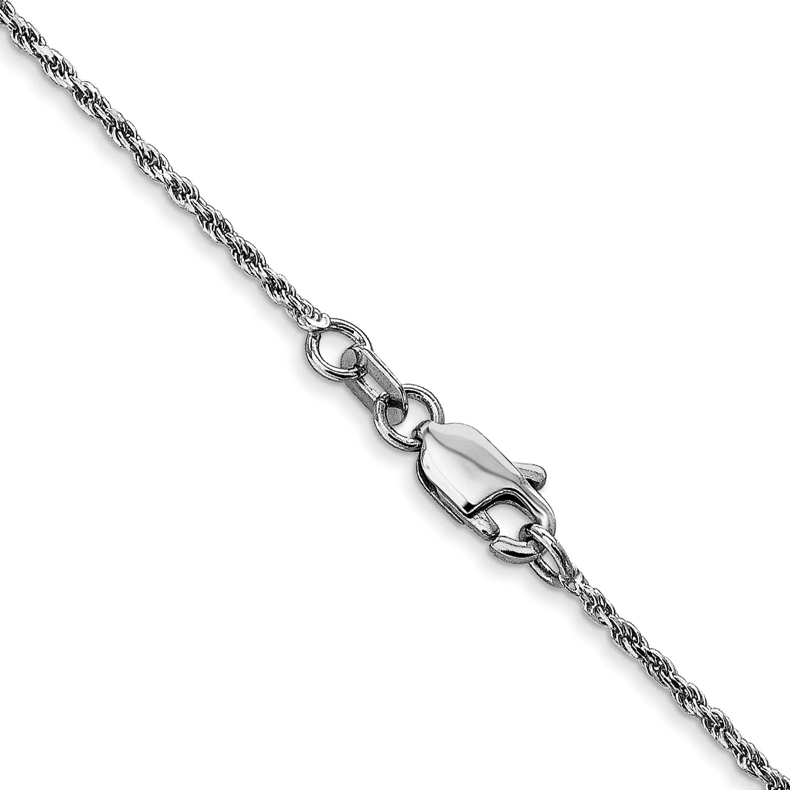 14k White Gold 1.15mm Diamond Cut Rope Chain