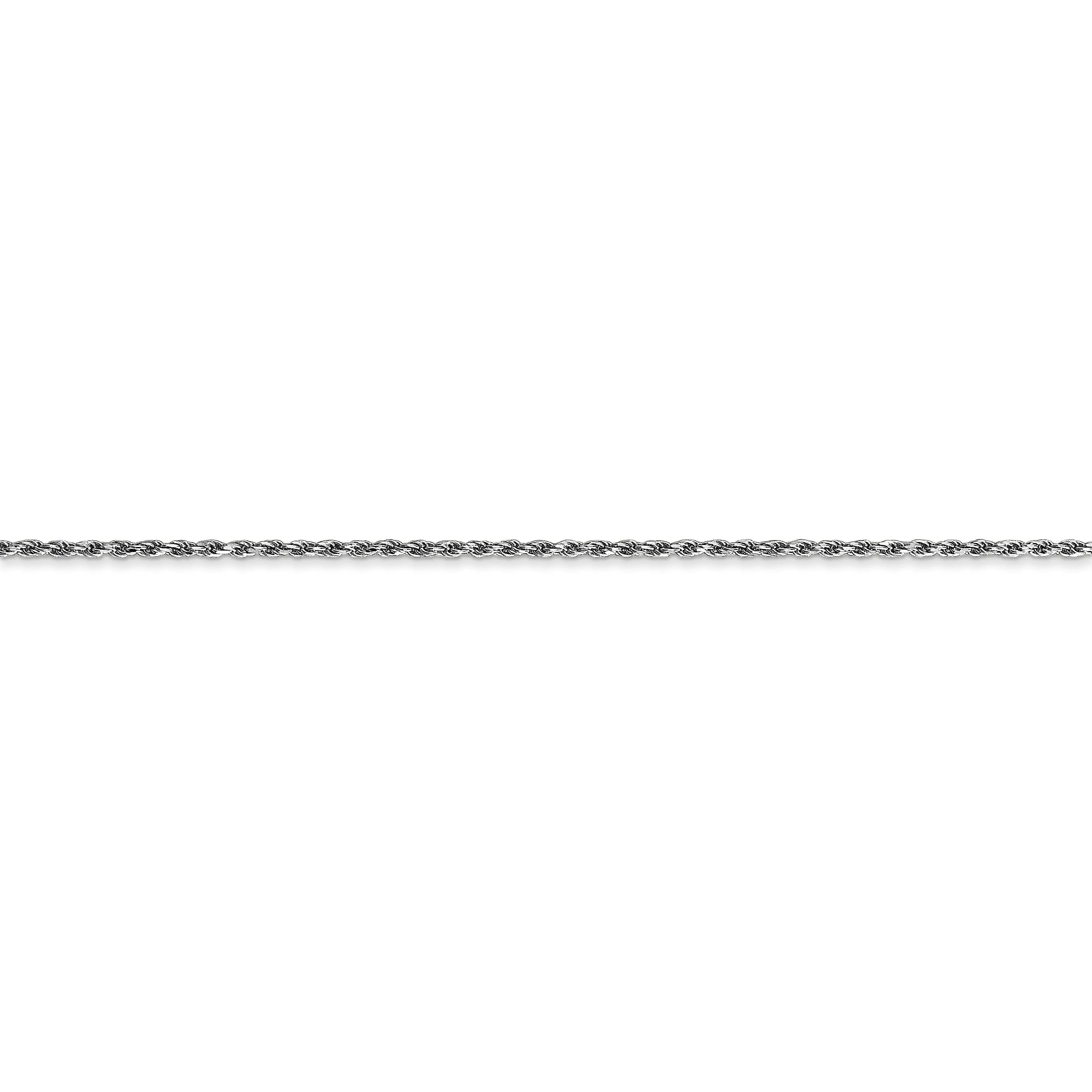 14k White Gold 1.15mm Diamond Cut Rope Chain