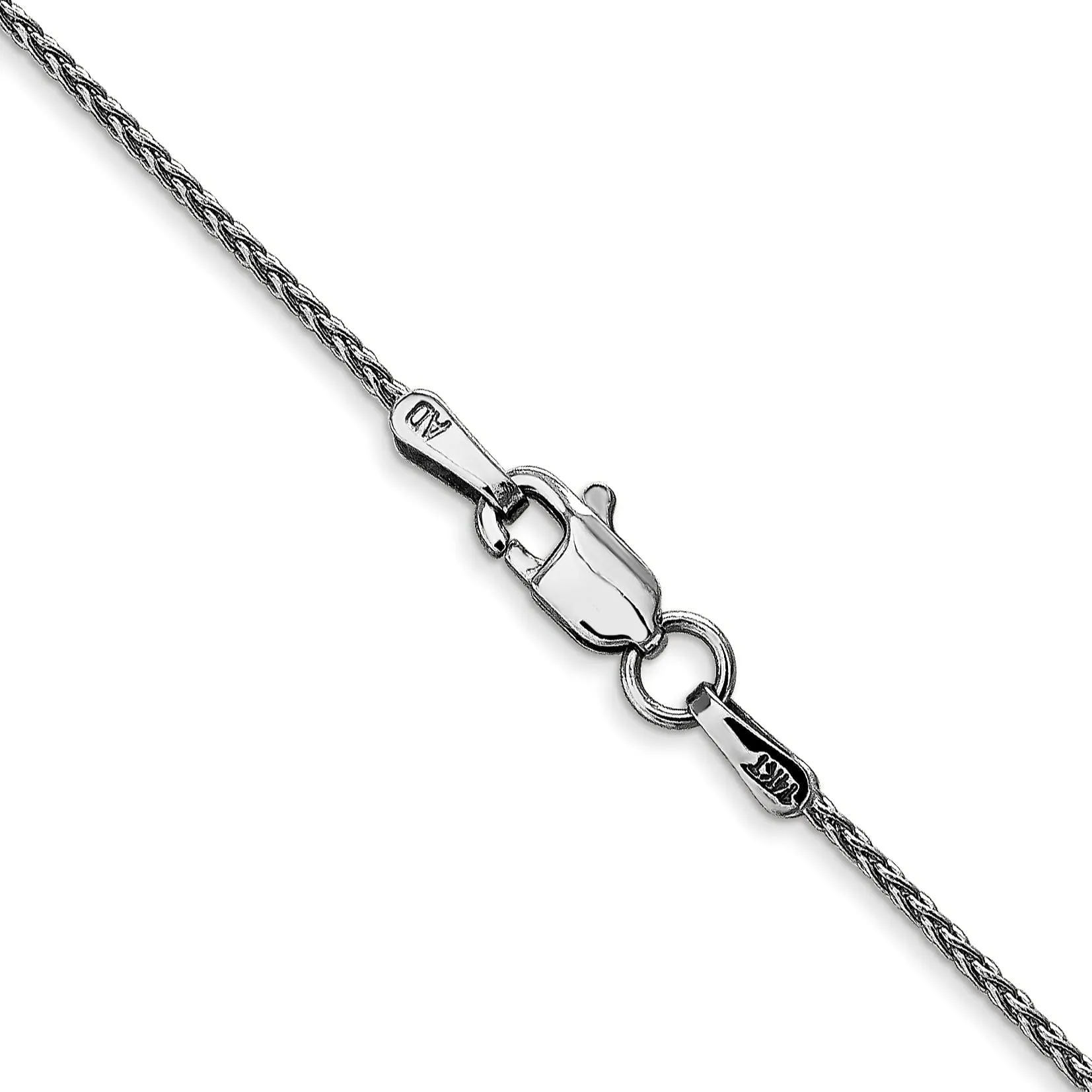 14k White Gold 1.2m Solid Parisian Wheat Chain