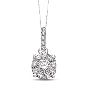 14K White Gold 1/4 Ct.Tw Diamond Fashion Pendant