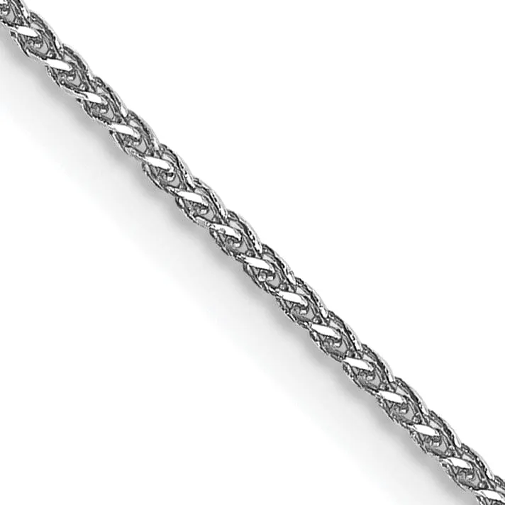 14k White Gold 1mm Sigia Pendant Wheat Chain