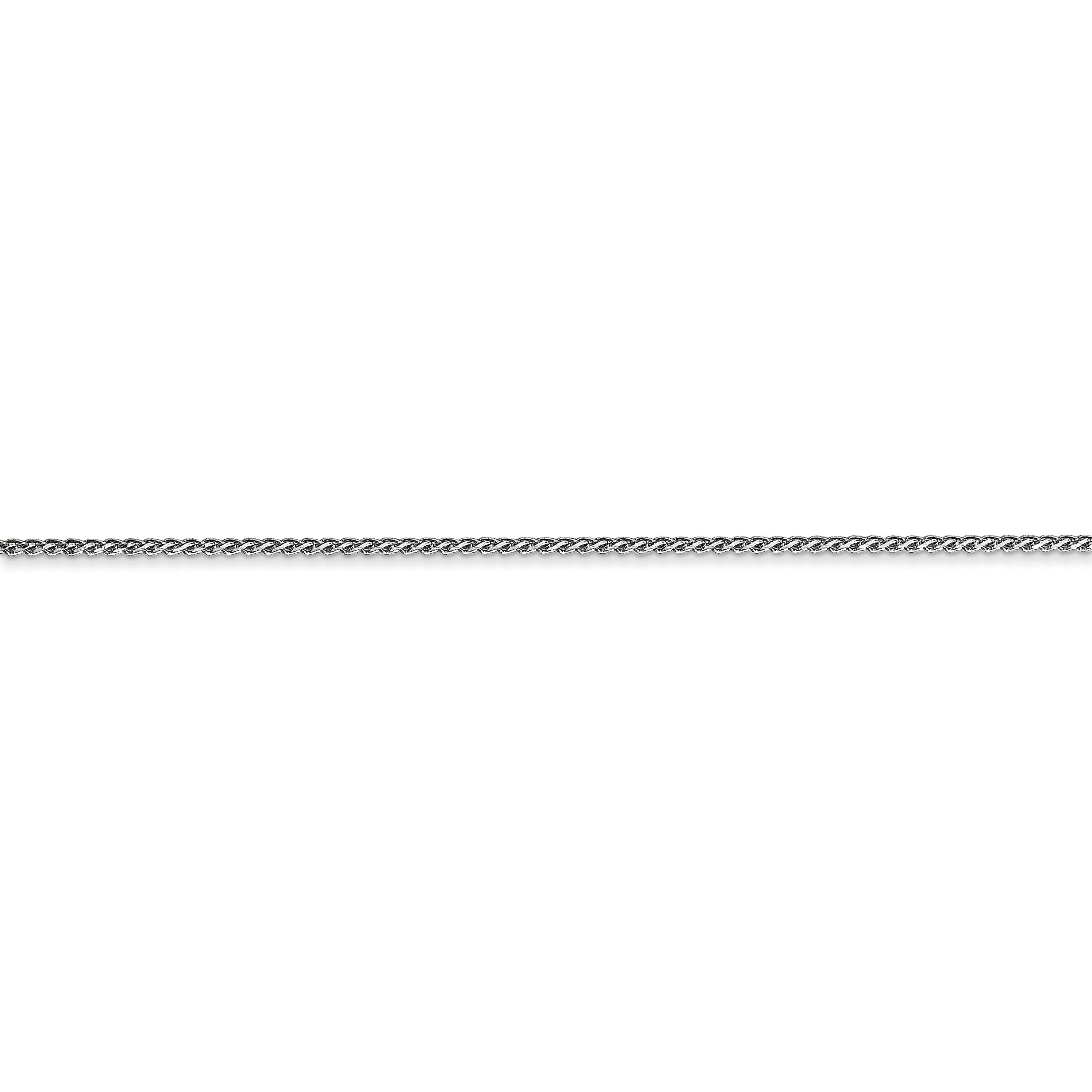 14k White Gold 1mm Sigia Pendant Wheat Chain