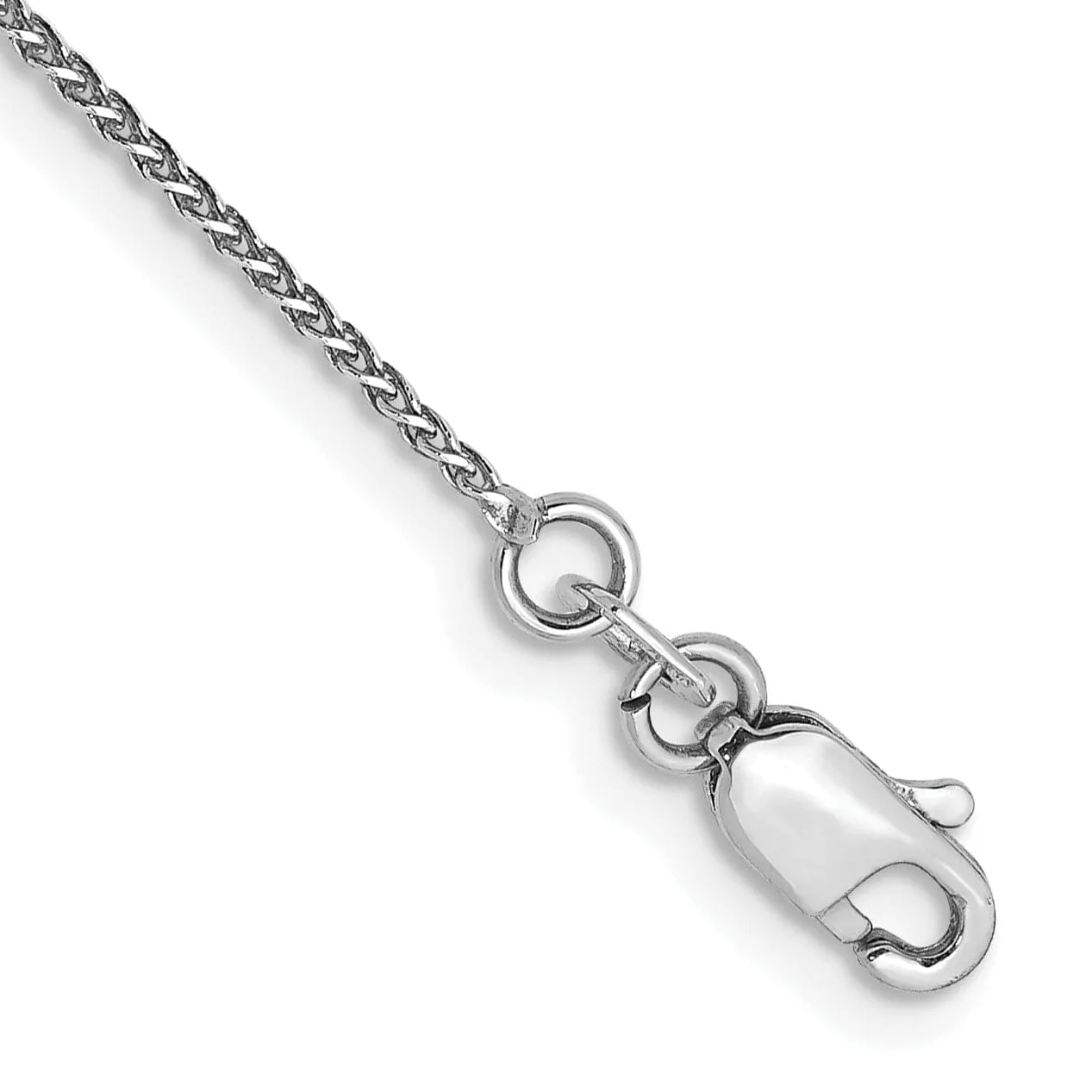 14k White Gold 1mm Sigia Pendant Wheat Chain