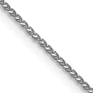 14k White Gold 1mm Sigia Pendant Wheat Chain