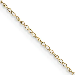 14k Yellow Gold 0.42mm Carded Solid Curb Chain