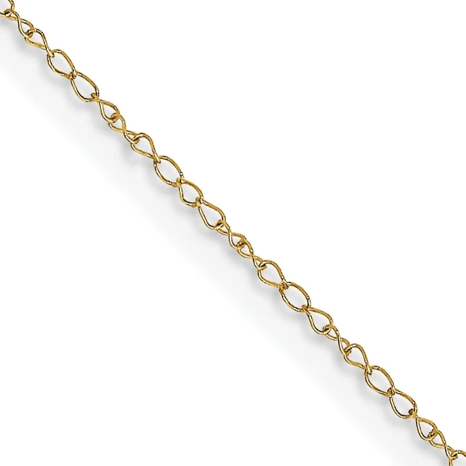 14k Yellow Gold 0.42mm Carded Solid Curb Chain