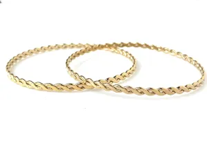 14KGF 7.5" 3 5mm Woven Wire Bangle, Sku#402193875LR