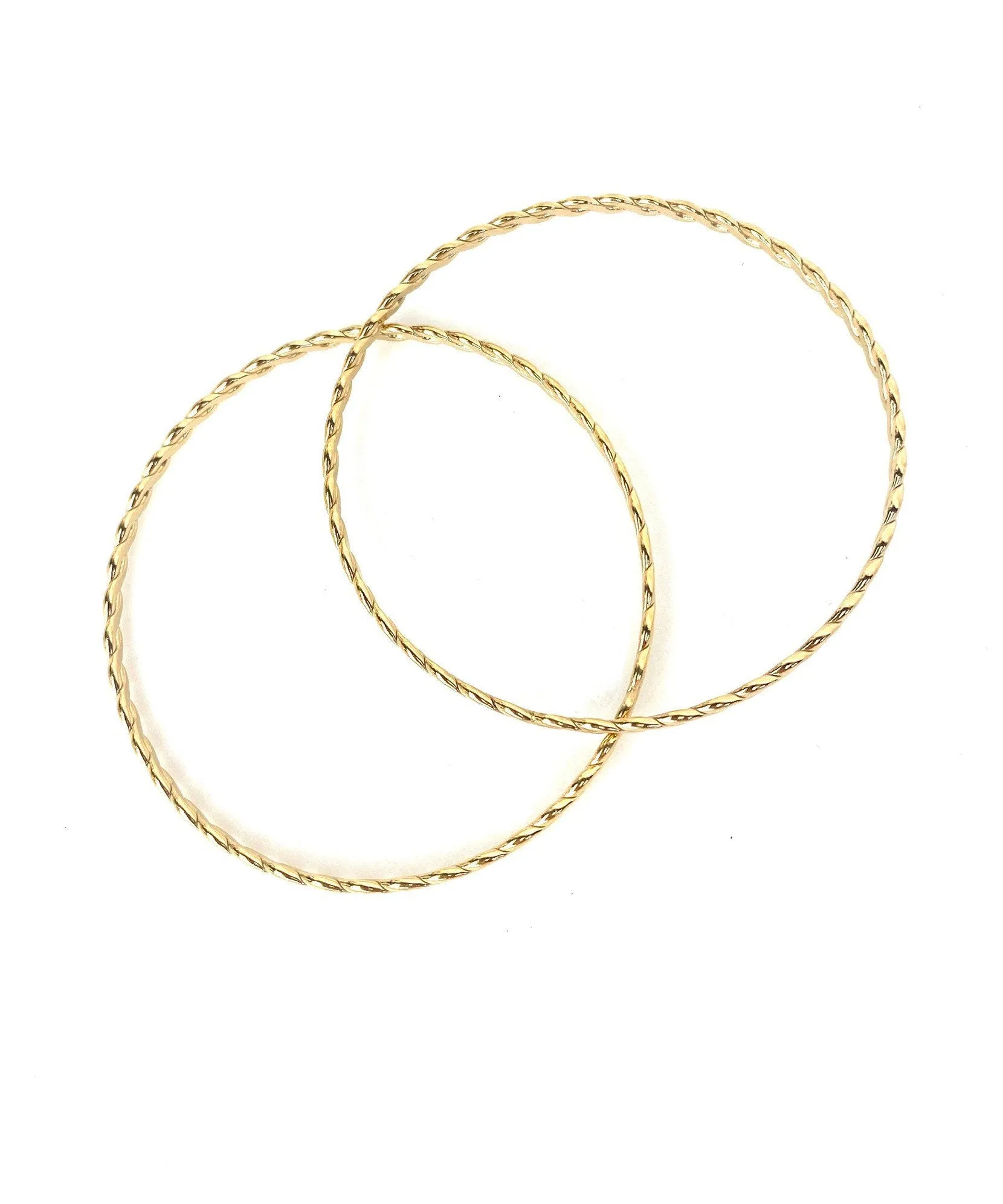 14KGF 7.5" 3 5mm Woven Wire Bangle, Sku#402193875LR