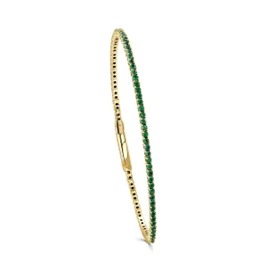 14KY Emerald Flexible Bangle