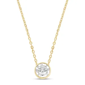 1/5ct Diamond Solitaire Bezel Necklace in 9ct Yellow Gold