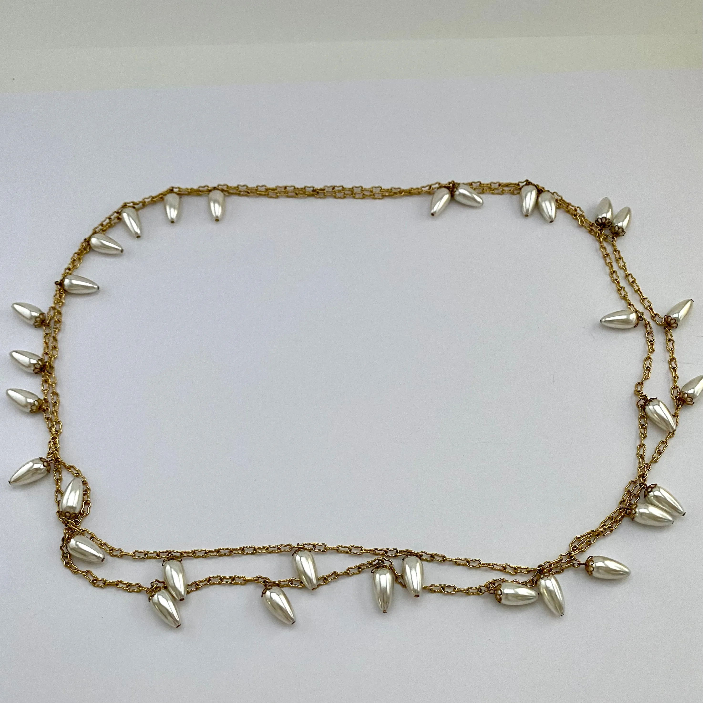 1980s Double Strand Faux Pearl Necklace