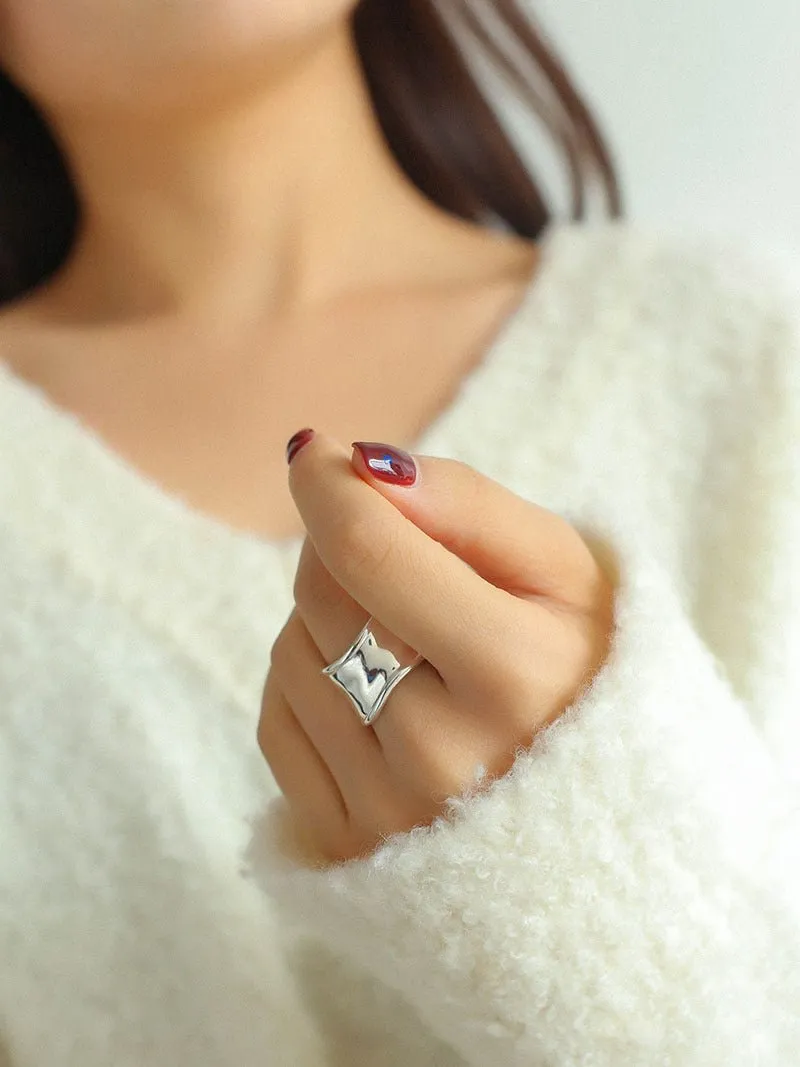 925 Silver Irregular Split Ring