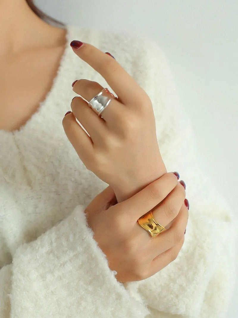 925 Silver Irregular Split Ring