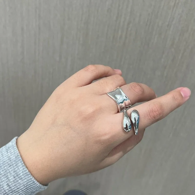 925 Silver Irregular Split Ring