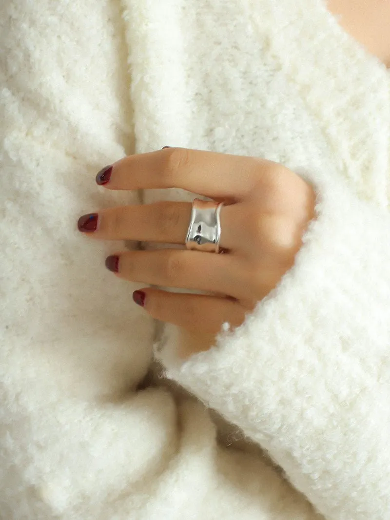 925 Silver Irregular Split Ring