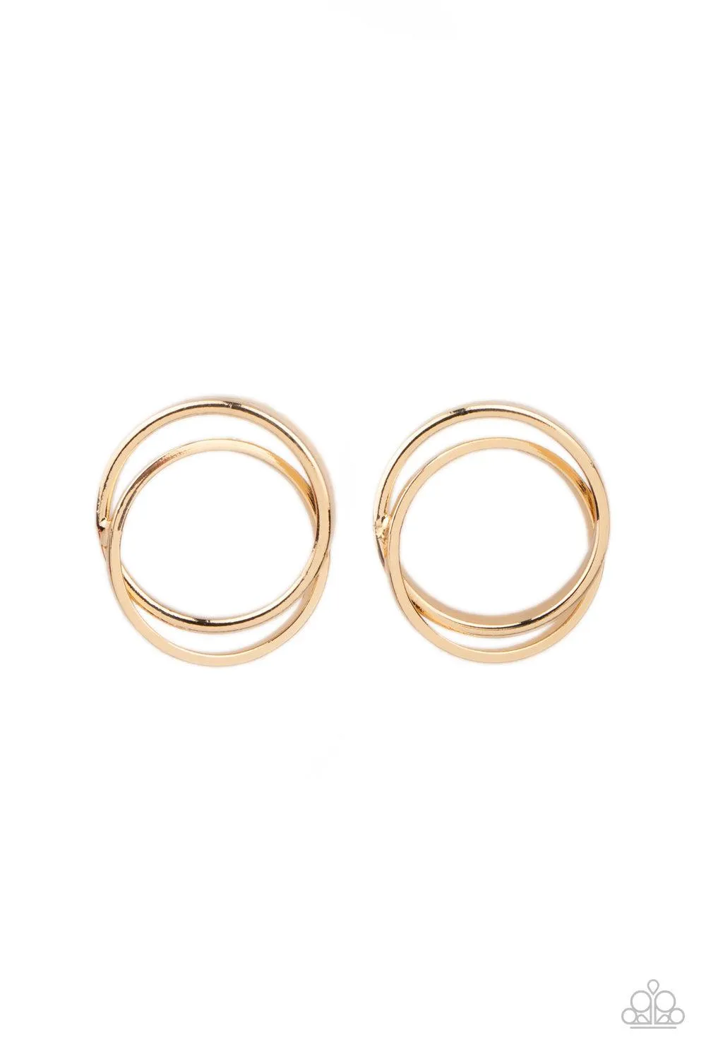 Always In The Loop Gold Earrings - Paparazzi Accessories