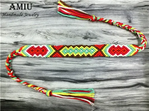 AMIU Handmade Bracelet Custom Tibetan Cotton Wrap Popular Woven Rope String Friendship Bracelets For Women Men Dropshipping