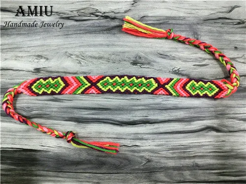 AMIU Handmade Bracelet Custom Tibetan Cotton Wrap Popular Woven Rope String Friendship Bracelets For Women Men Dropshipping