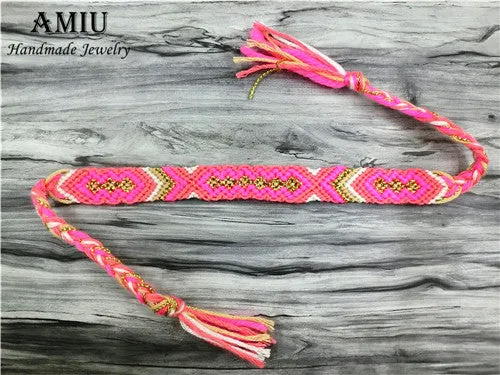 AMIU Handmade Bracelet Custom Tibetan Cotton Wrap Popular Woven Rope String Friendship Bracelets For Women Men Dropshipping