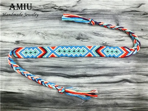 AMIU Handmade Bracelet Custom Tibetan Cotton Wrap Popular Woven Rope String Friendship Bracelets For Women Men Dropshipping