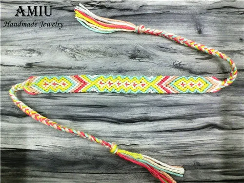 AMIU Handmade Bracelet Custom Tibetan Cotton Wrap Popular Woven Rope String Friendship Bracelets For Women Men Dropshipping