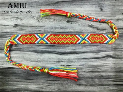 AMIU Handmade Bracelet Custom Tibetan Cotton Wrap Popular Woven Rope String Friendship Bracelets For Women Men Dropshipping