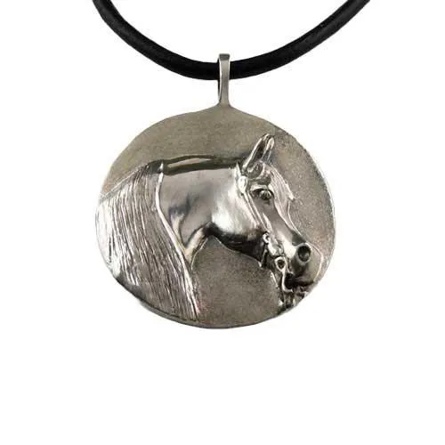 Arabian Horse Head Pendant Necklace Sterling Silver or Bronze