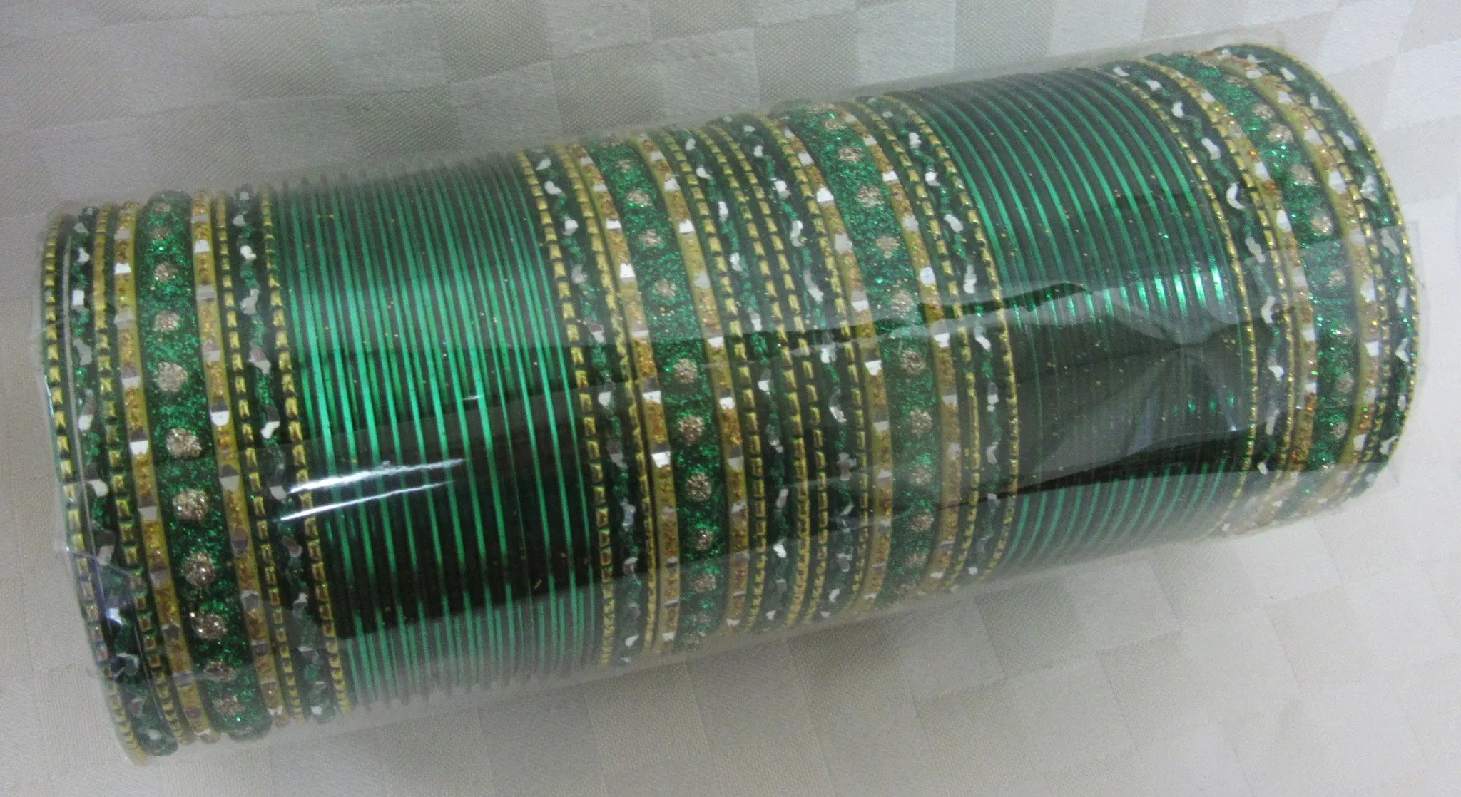 Bangles 7854 Green Gold Indian Tradition Bangles Full Set Shieno Sarees