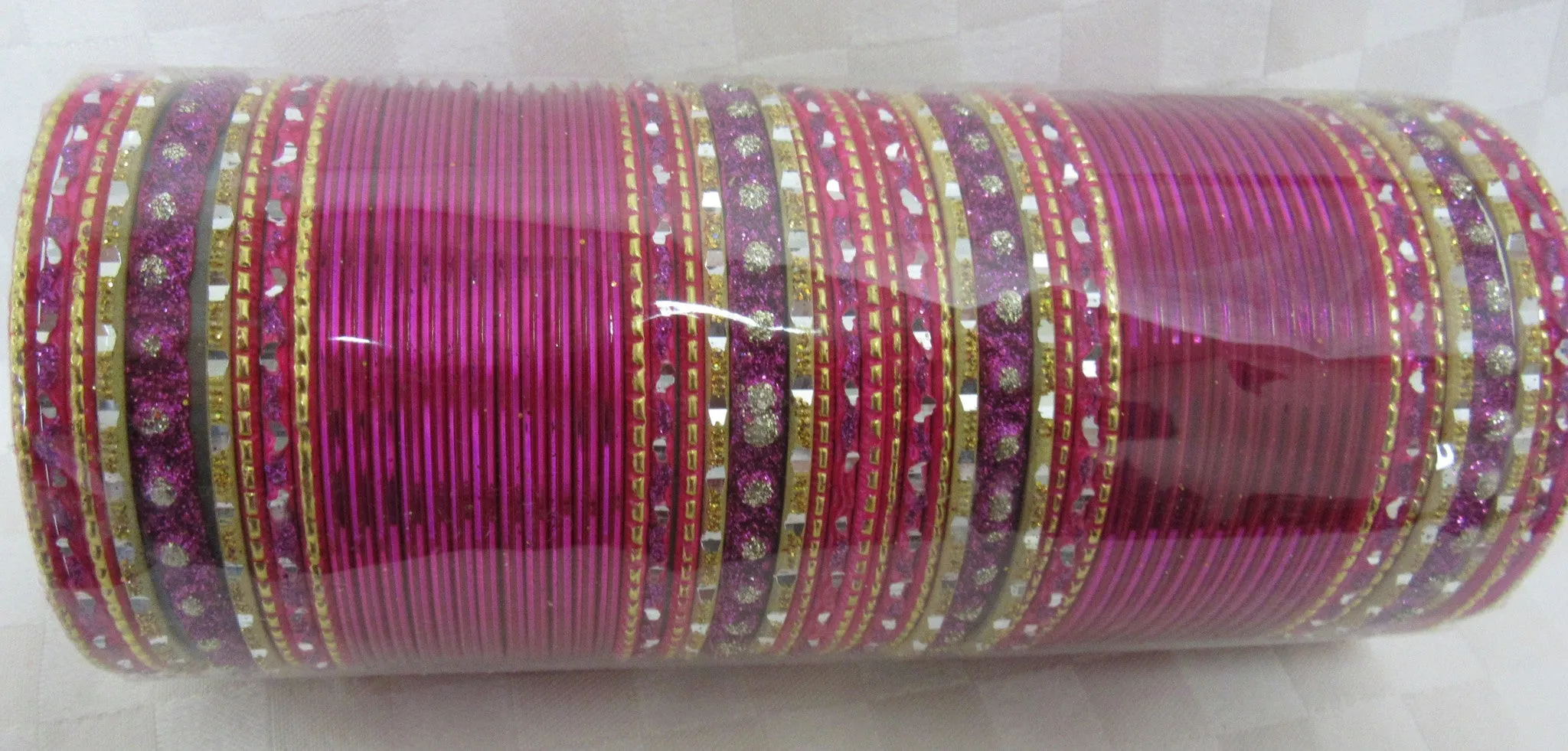 Bangles 7860 Pink Gold Indian Tradition Bangles Full Set Shieno Sarees