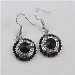 Black Crystal &  Rhinestone Earrings