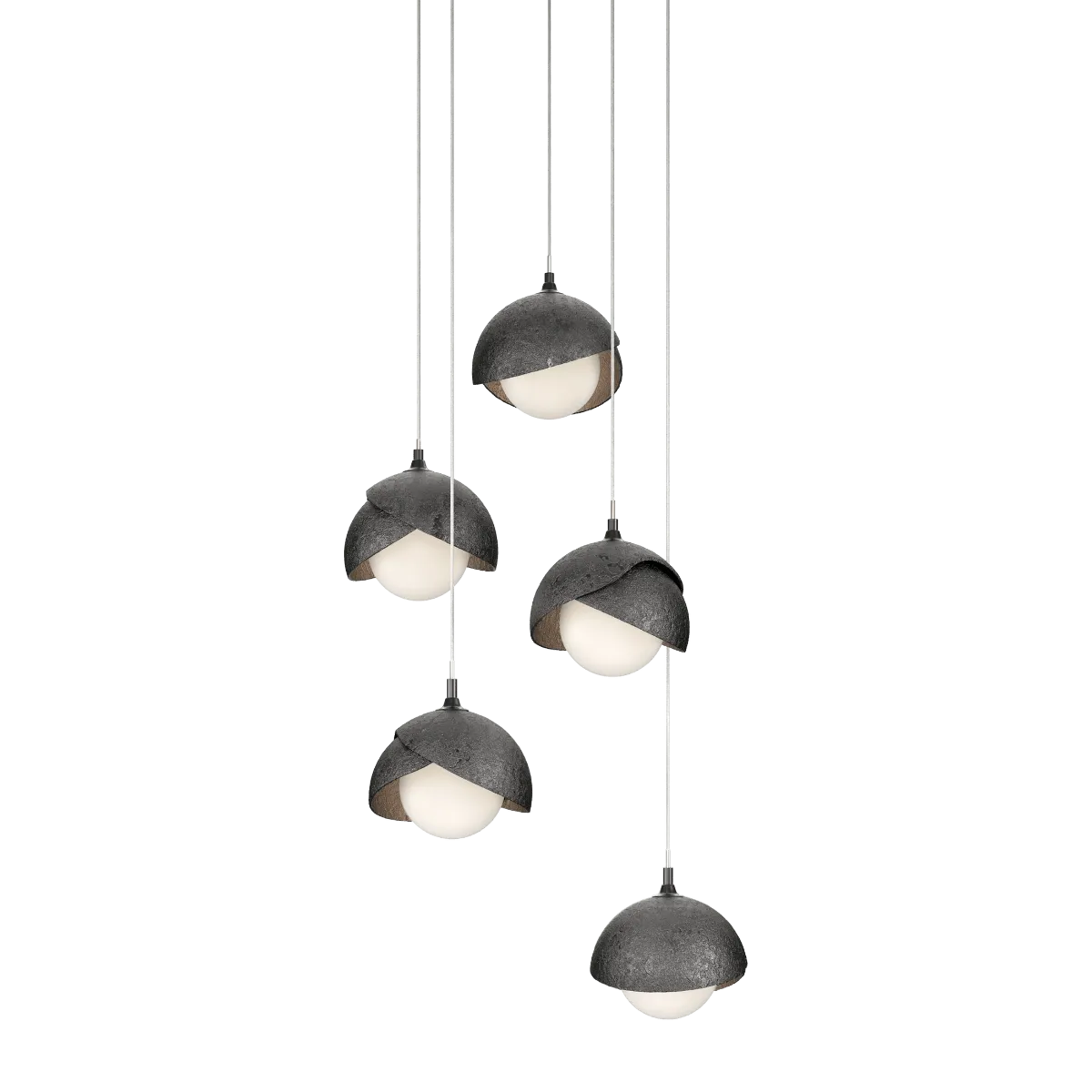 Brooklyn 16 in. 5 lights Long Pendant Light Ink Finish