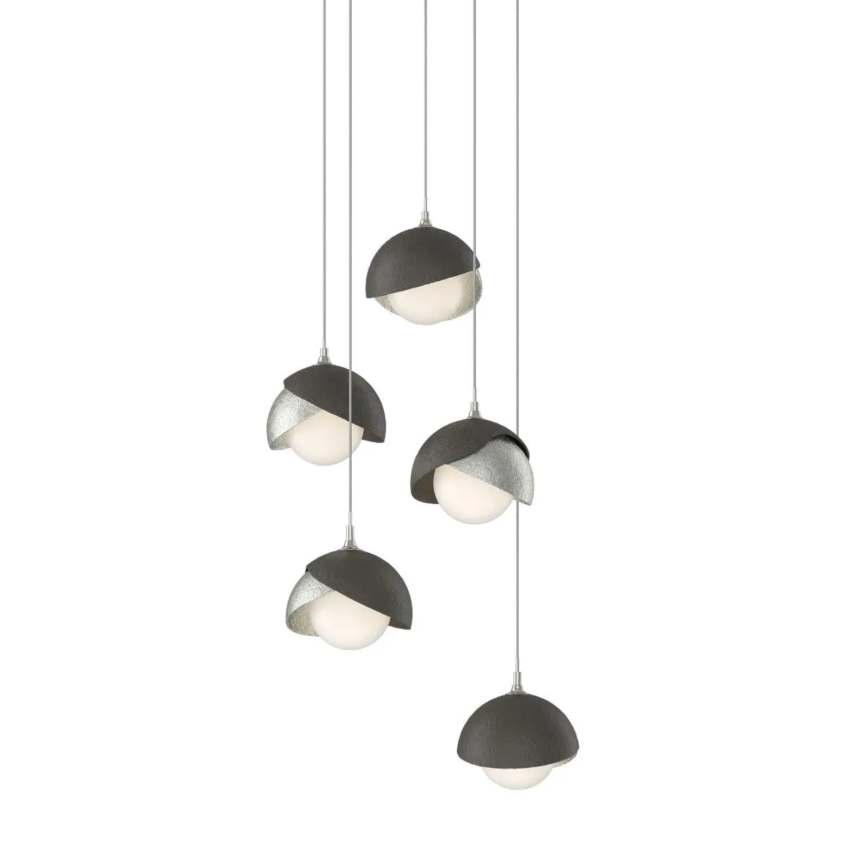 Brooklyn 16 in. 5 lights Long Pendant Light Sterling Finish