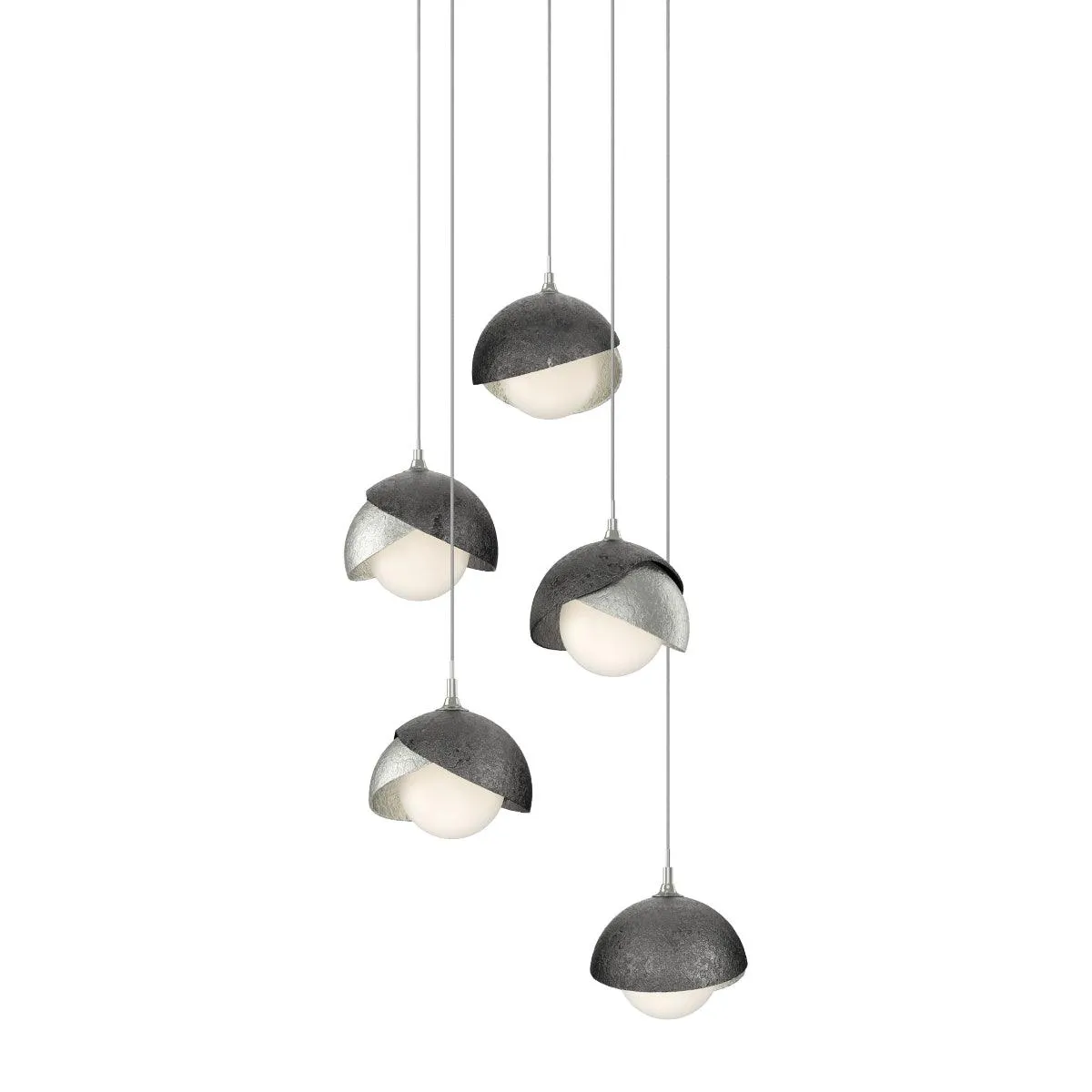 Brooklyn 16 in. 5 lights Long Pendant Light Sterling Finish