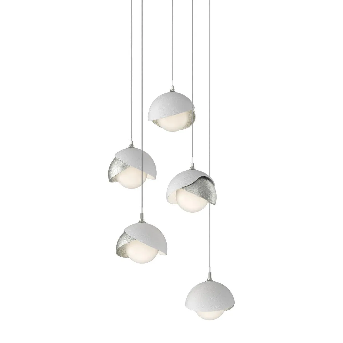 Brooklyn 16 in. 5 lights Long Pendant Light Sterling Finish