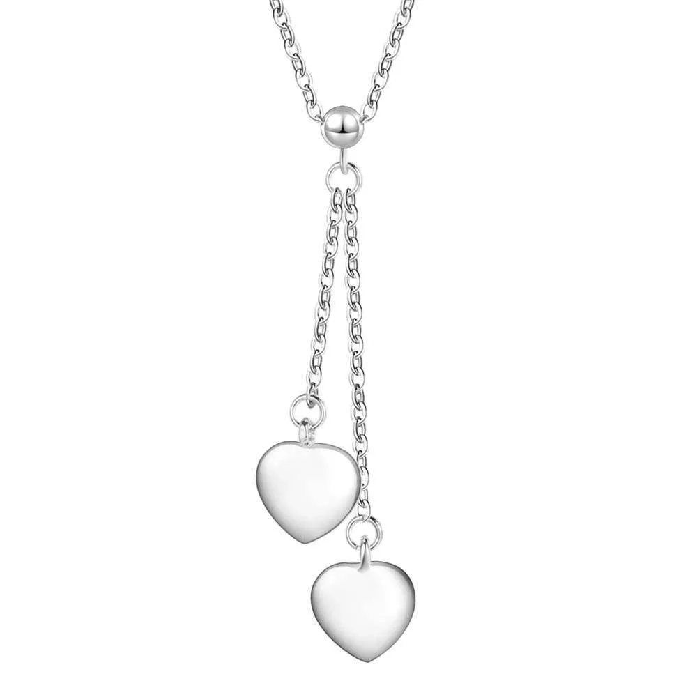 Chains of Love Silver Dangling Hearts Earrings