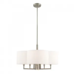 CHELSEA 6 LIGHT PENDANT CHANDELIER, BRUSHED NICKEL