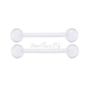 Clear Acrylic Retainer Barbell Nipple Rings