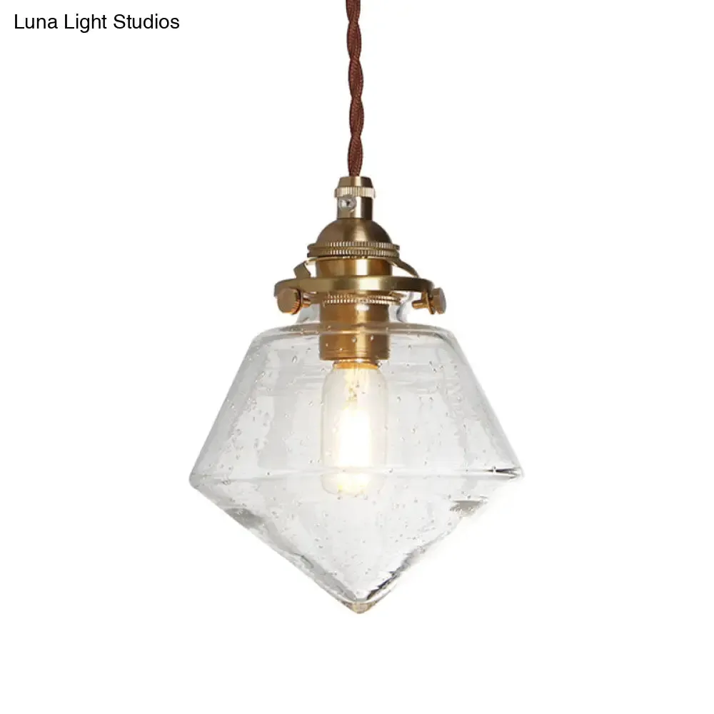 Contemporary Schoolhouse Pendant Glass Lamp with Clear Glass Shade for Kitchen Island