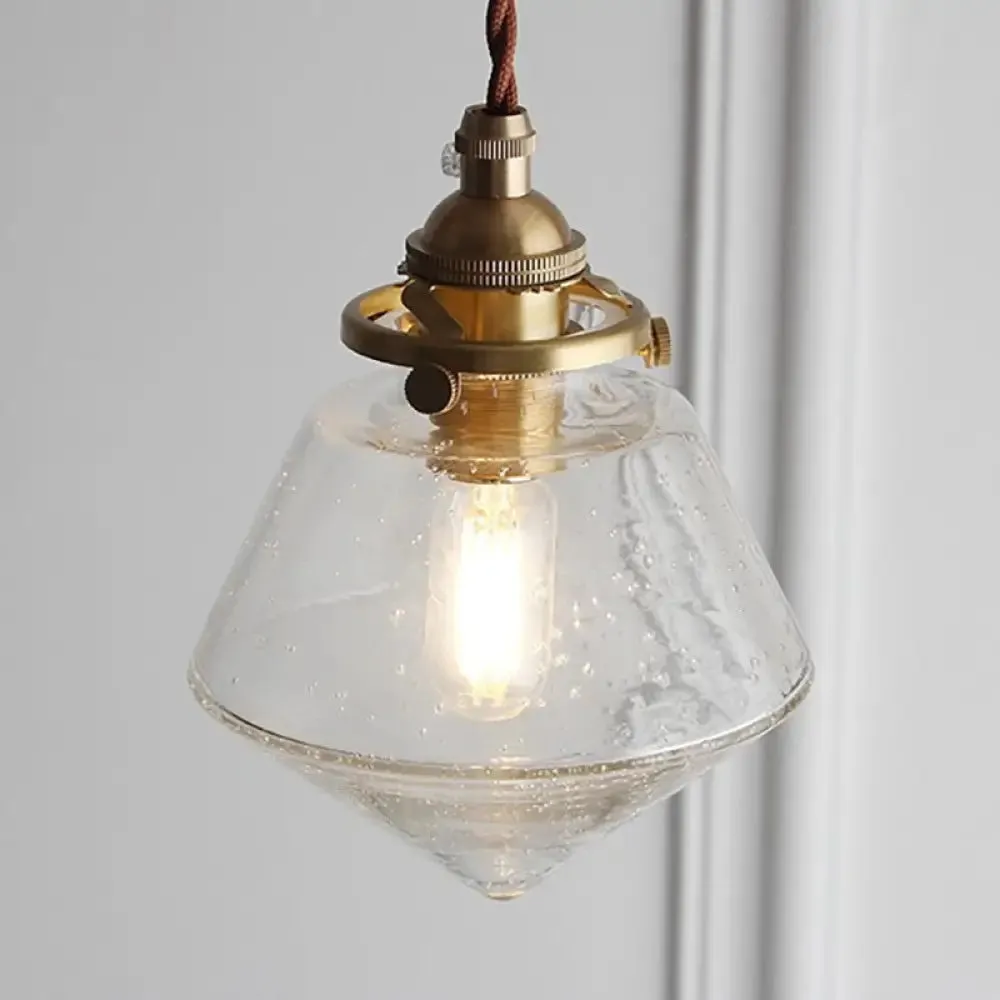 Contemporary Schoolhouse Pendant Glass Lamp with Clear Glass Shade for Kitchen Island